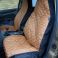 Front Pair Quilted Faux Leather Seat Covers in Rust