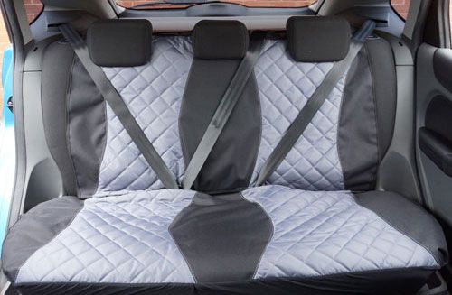 Grey Quilted Insert Rear Seat Cover 