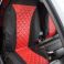 Red Quilted Faux Leather Driver Seat Cover