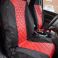 Red Quilted Faux Leather Front Pair Seat Covers