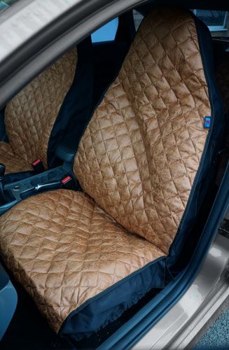 Rust Quilted Faux Leather Passenger Seat Cover